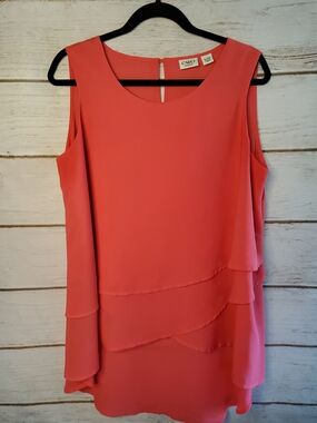 Cato Vibrant Coral Orange Sleeveless Blouse
